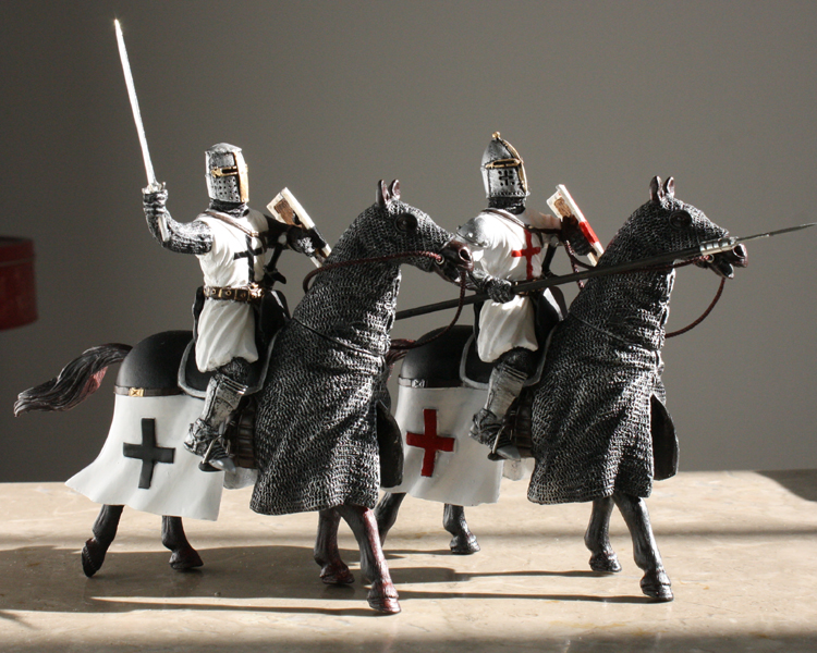 375寸兵人118118古代十字军骑士团之条顿骑士团人马套装条顿罩袍剑骑