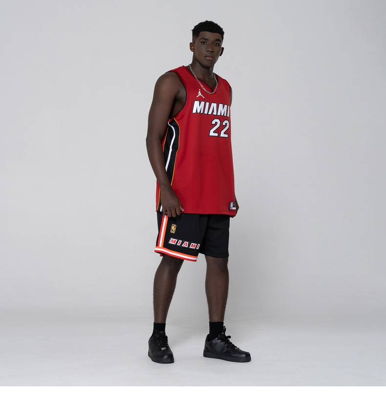 nbanike耐克迈阿密热火队巴特勒sesw男子球衣cv9483红黑色2xxxl