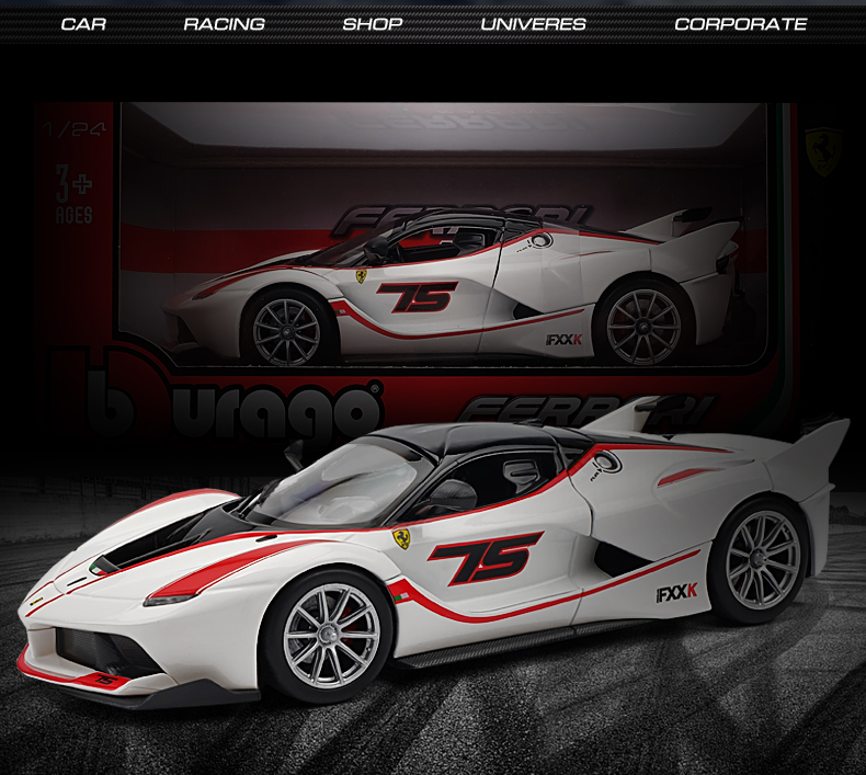 法拉利拉法风火轮 比美高法拉利fxxk汽车模型1 24原厂仿真合金车模