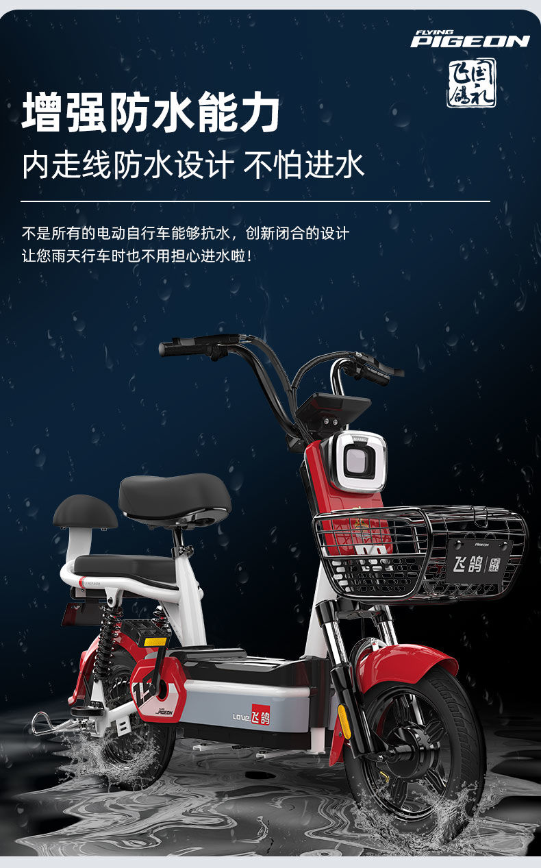 飞鸽新国标电动自行车48v小型电瓶车男女士子代步车助力电动车 满天星