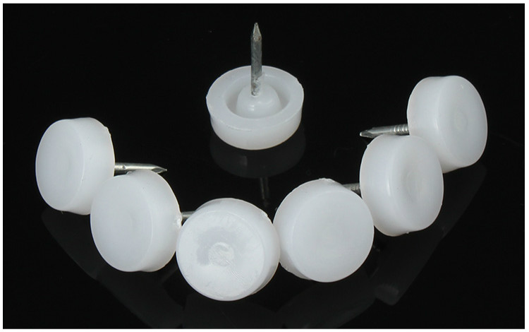 加厚家具地脚钉尼龙脚钉子塑料地脚钉沙发地脚垫脚钉防滑钉白色50个