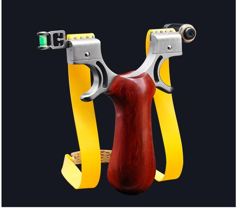 激光弹弓成人专业高精度实木木料裸弓威力大扁皮弓追龙弓紫檀木98双丝