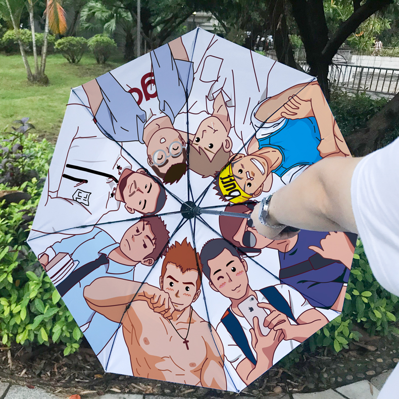 满头大汉伞 满头大汉伞晴雨个性自动太阳伞2020创意男两用满头大汗