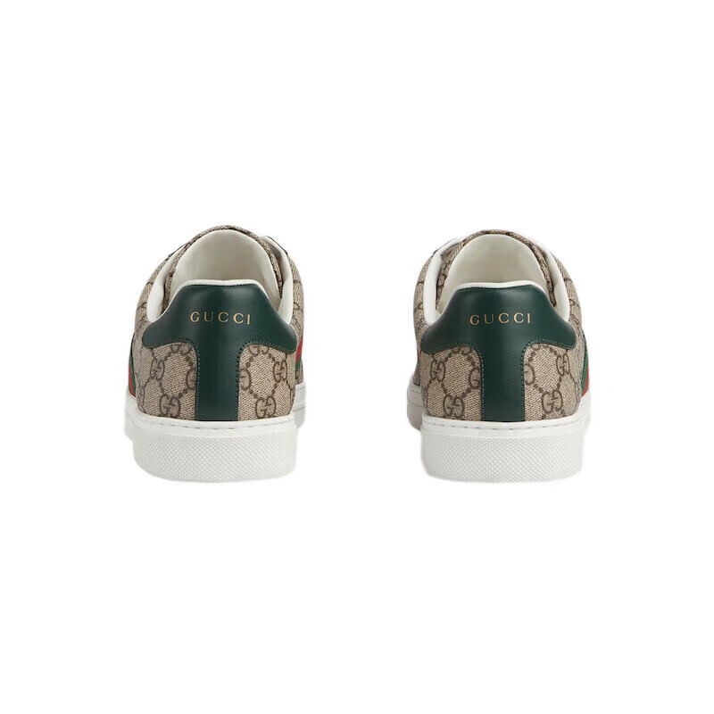 【包税】GUCCI/古驰23秋冬新款 男士米棕色帆布皮革GG印红绿网布运动鞋760775FACMZ9746