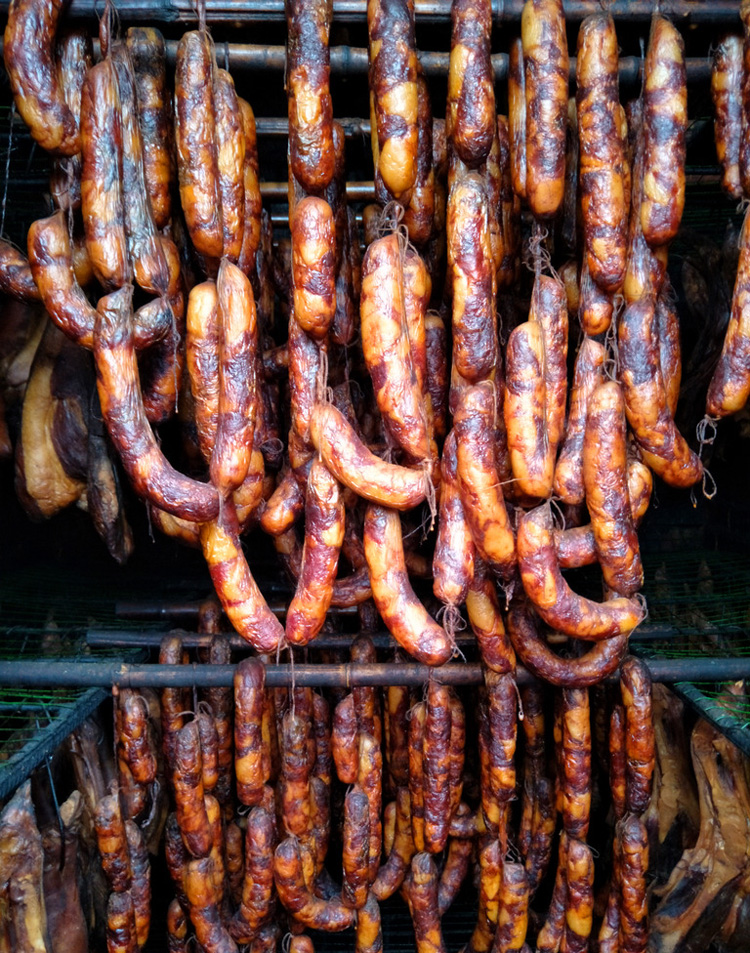 贵州香肠腊肠农家自制烟熏 传统手工土猪味辣肠特产 500g【图片 价格