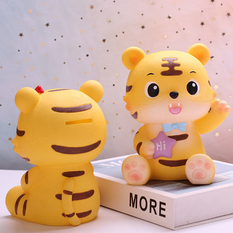 石膏娃娃虎年新品石膏娃娃涂色白坯老虎存钱罐儿童diy手工彩绘涂鸦