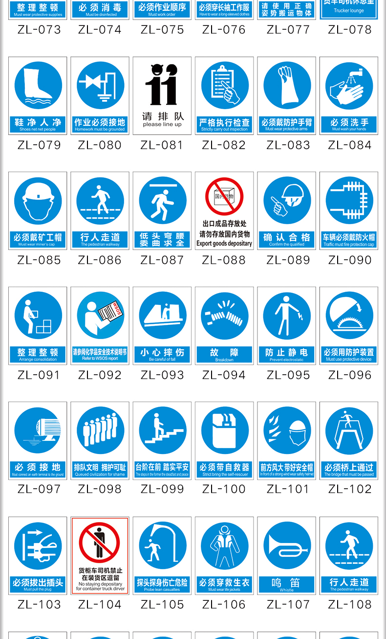 安全警示标识牌顺序图片