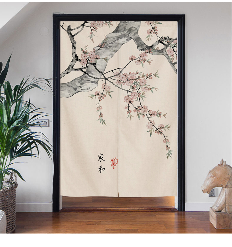 【现货新品放心购】中国风门帘隔断帘风水挡煞玄关禅意卧室卫生间布艺