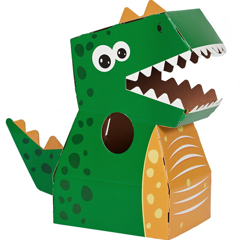 纸箱恐龙可穿幼儿园儿童玩具手工拼装制作纸壳纸板纸盒霸王龙 绿色小