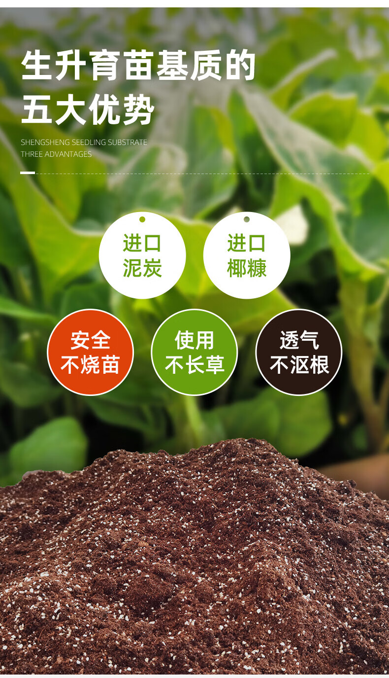 生升农业育苗基质专用土扦插瓜果叶菜蔬菜进口原料营养土育苗土 育苗