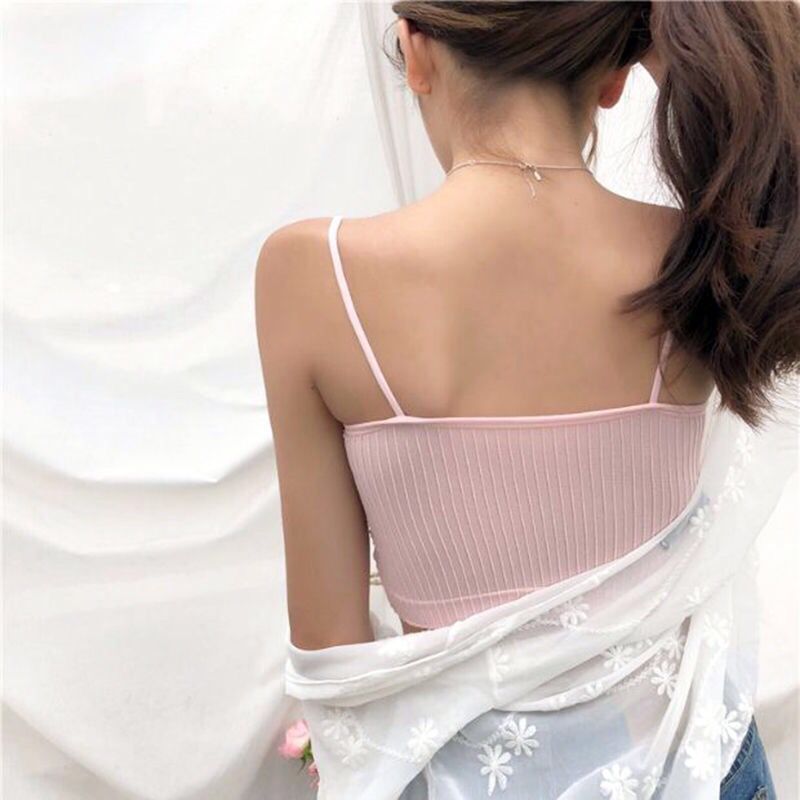 12件装内衣女学生韩版抹胸裹胸文胸无钢圈防走光初中生吊带一件装黑