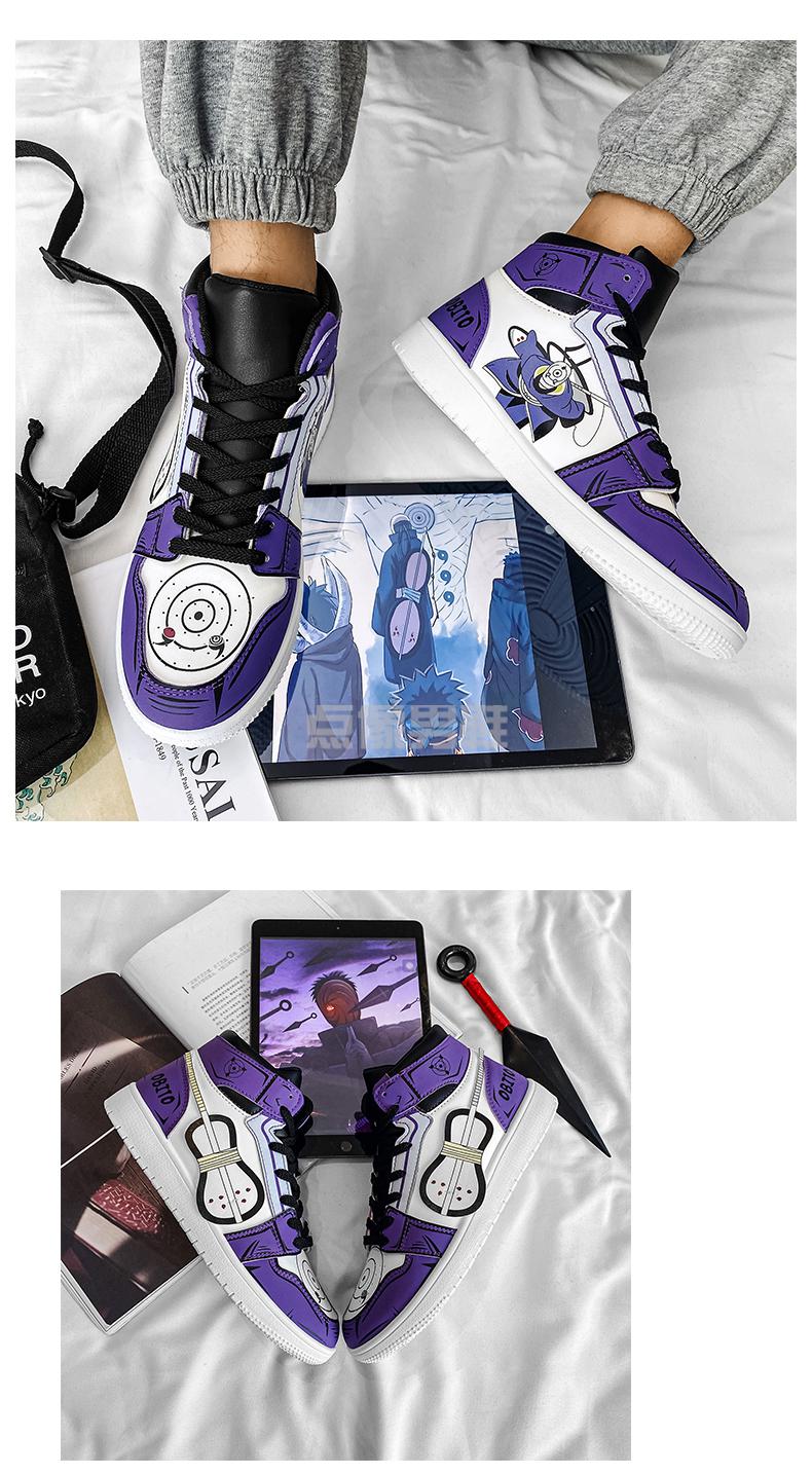 动漫男鞋空军火影忍者潮鞋男夏季休闲学生百搭韩版j高帮板鞋v1920鬼灭