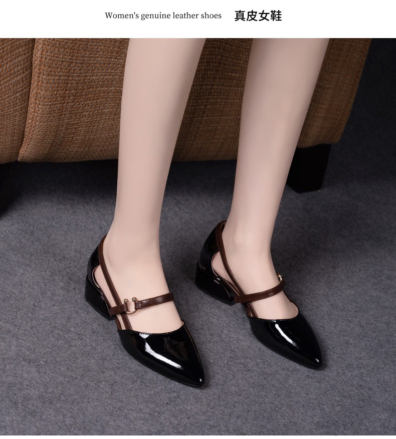 包头凉鞋女平底新款夏季包头凉鞋女女鞋夏款软皮尖头平底鞋黑色34