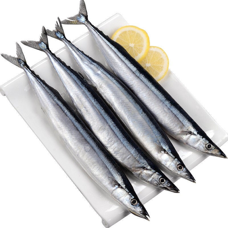 姬美食尚深海秋刀鱼新鲜冷冻鲜活海鲜深海日式烧烤秋刀鱼 净重无冰