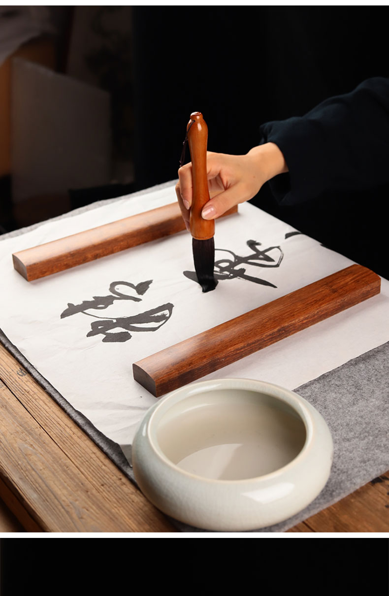 竹檀木镇尺书法实木镇尺一对压纸镇纸书法镇尺学生压书镇尺文房四宝