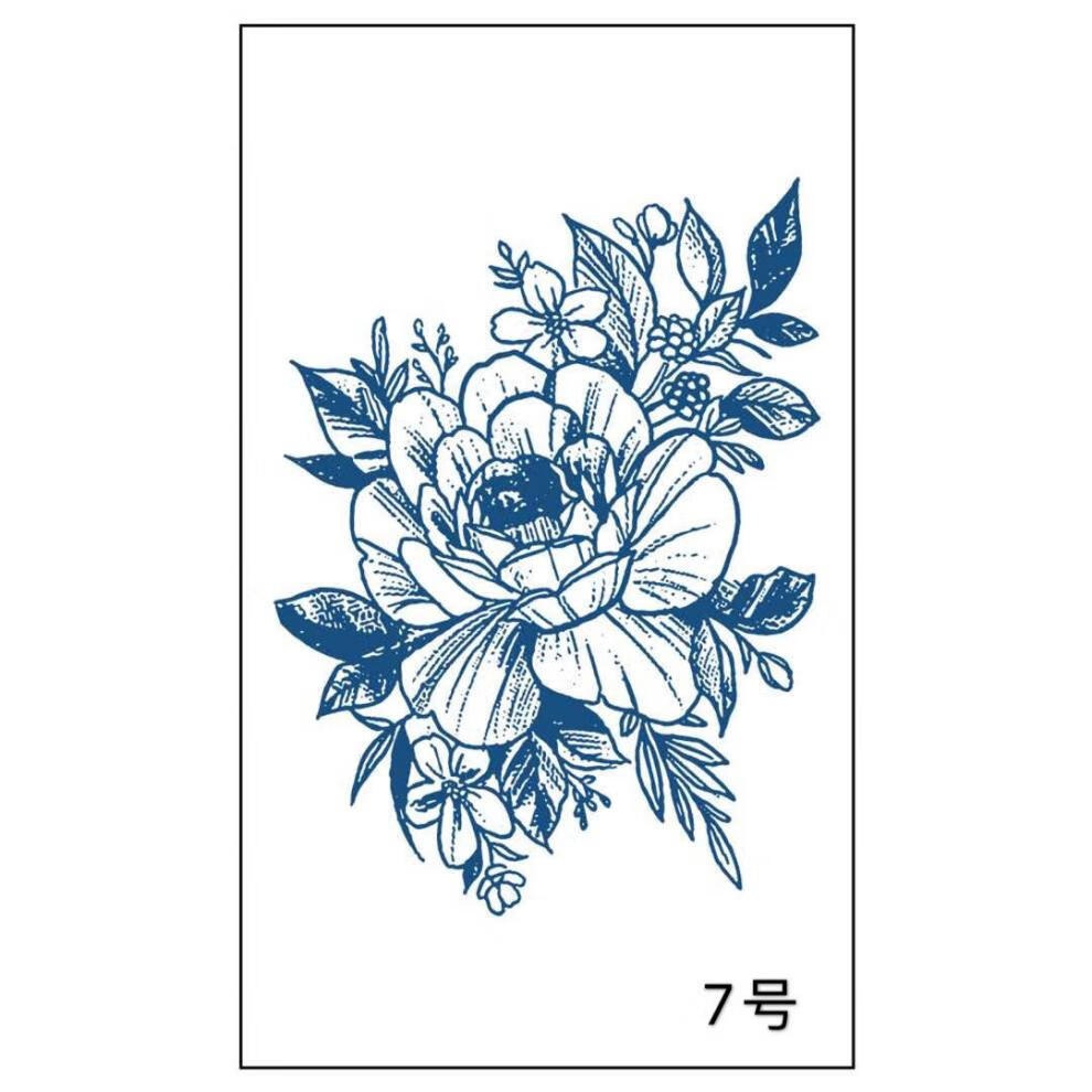 芷写新品草本纹身贴防水樱花草木果汁锁骨花朵桃花锁骨图案防水女不