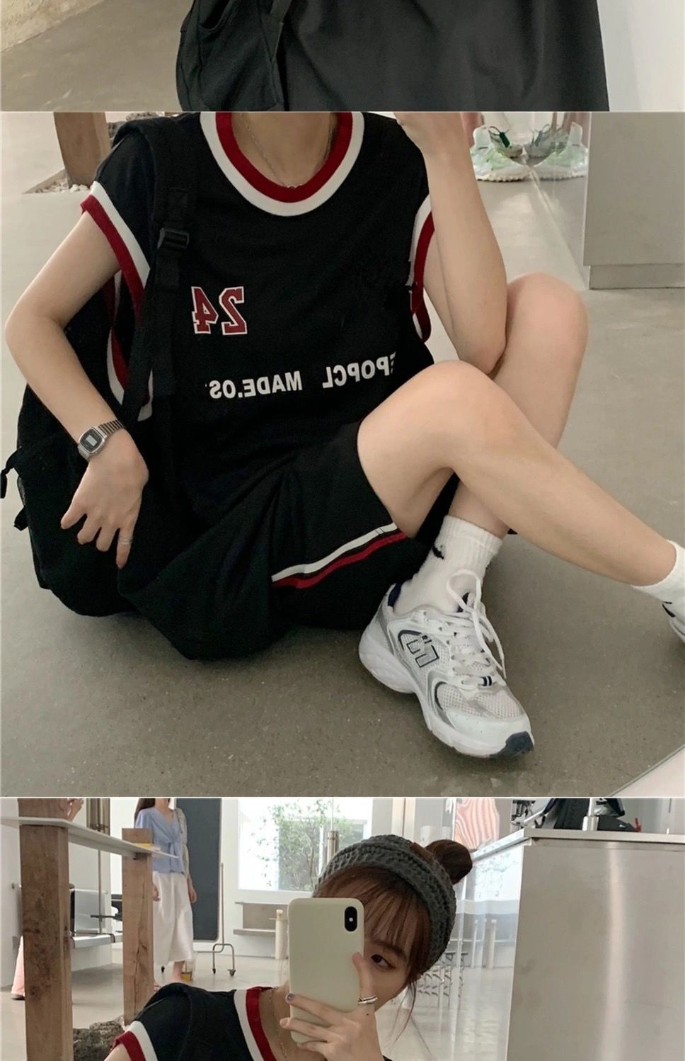 滕讯体育同款21新款韩版篮球服女生运动套装女学生酷休闲宽松球衣两件