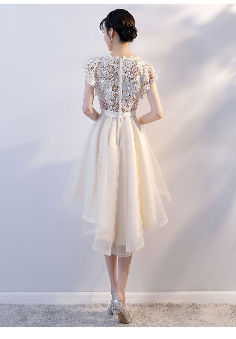 钢琴演出服女中学生女生外穿初中生主持人礼服女初中生蓬蓬裙连衣裙