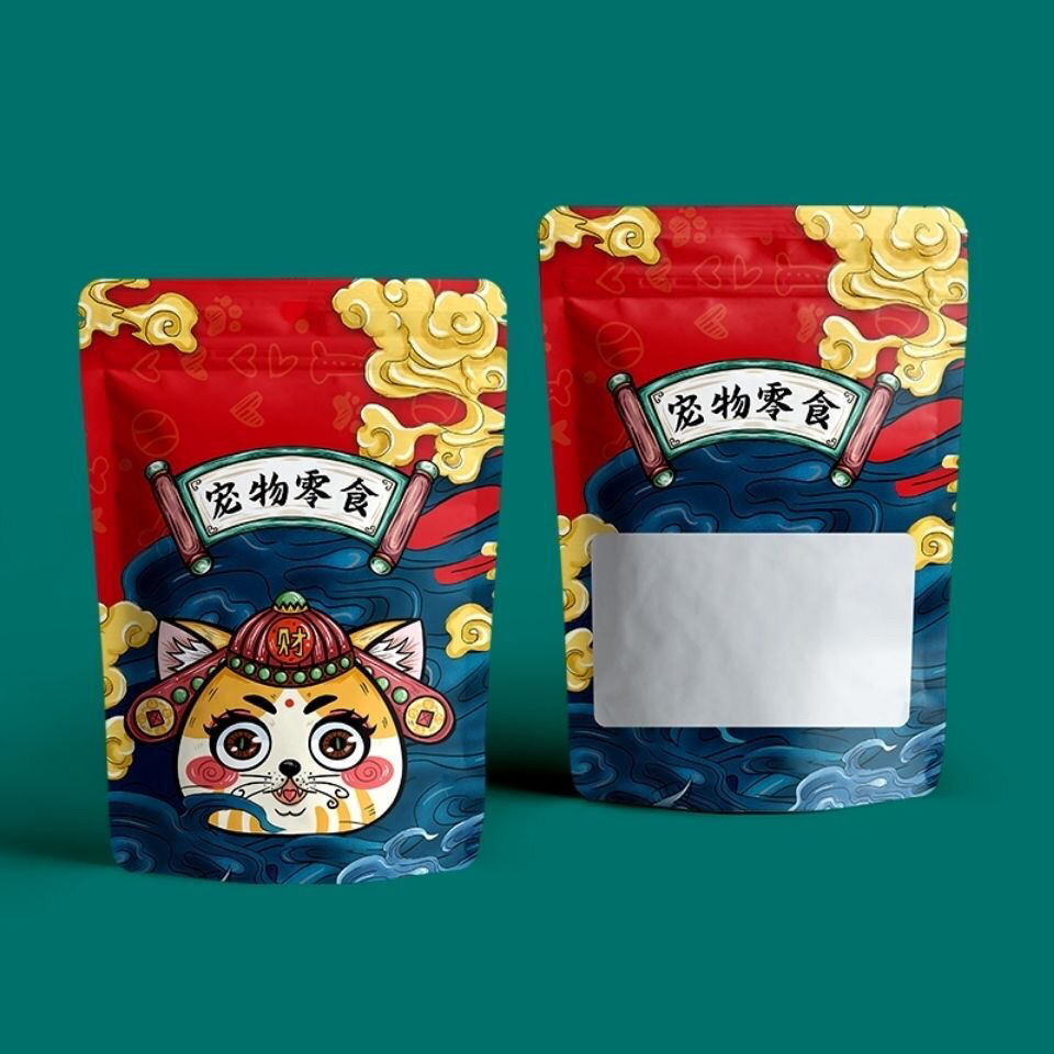 狗猫宠物零食包装袋肉干鱼干饼干火腿肠罐头塑料加厚通用袋猫10个空