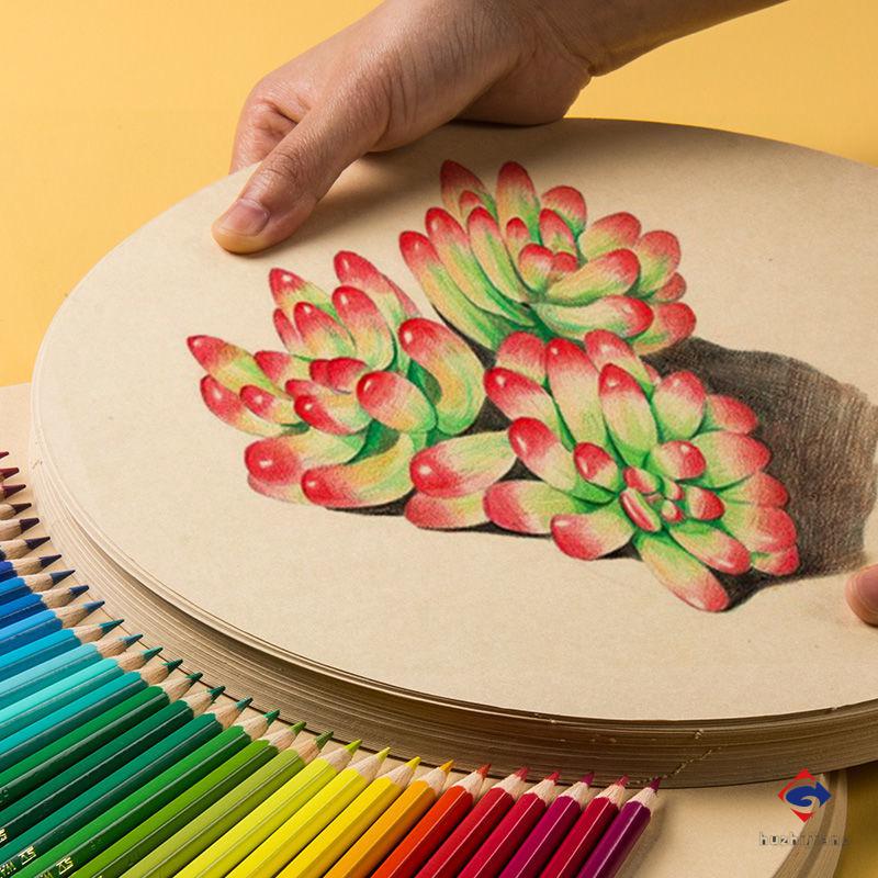 圆形牛皮纸黑色卡纸白色绘画卡纸美术专用硬纸板手工彩铅绘画纸牛皮纸
