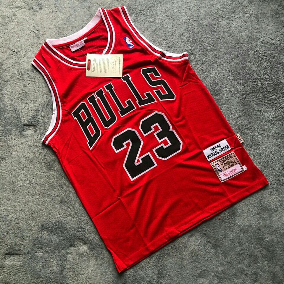腾讯体育nba官方旗舰店同款篮球服乔老爷子23号复古红色运动球衣休闲
