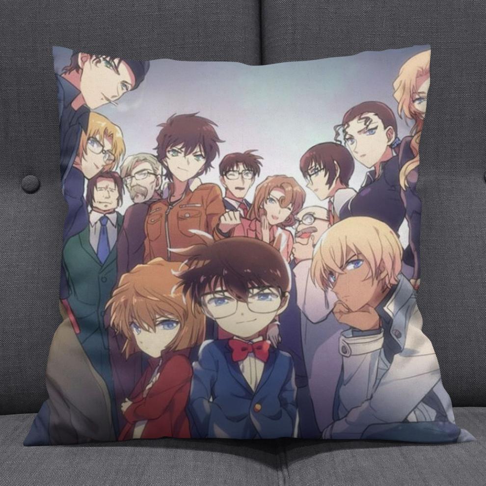 名侦探柯南动漫周边抱枕靠垫枕灰原哀柯南周边经典双面图个性抱枕 knz