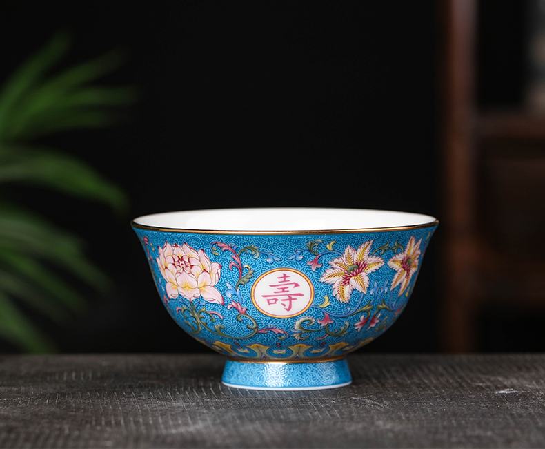 景德镇陶瓷器寿碗定制老人生日寿碗福寿碗寿宴答谢回礼品盒套装红色