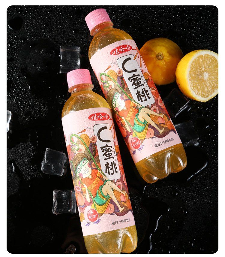 娃哈哈c蜜桃汁/c柠檬汁碳酸饮料530g*8/12瓶果汁饮品 530ml*8瓶 c蜜桃