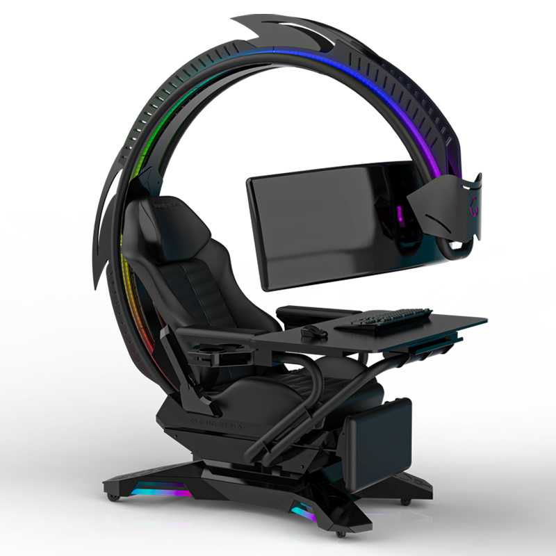 华岭c4电竞桌椅一体式电脑座舱游戏太空舱懒人躺椅人体工学椅新枭龙光