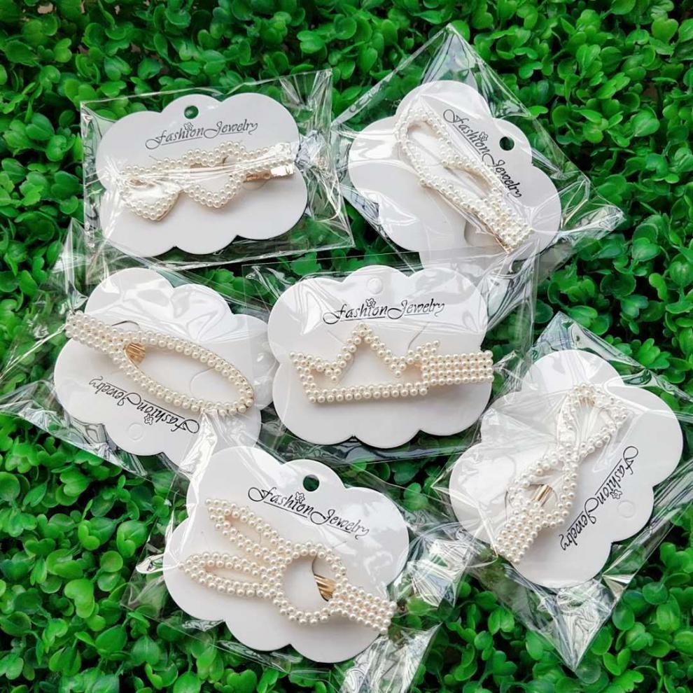 义乌小商品批发市场 珍珠发夹独立包装网红一字夹刘海少女夹子头饰小