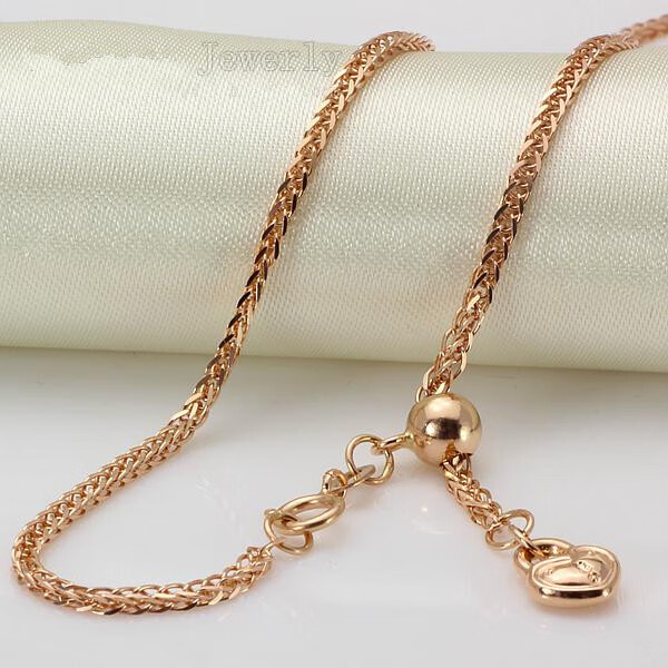 湘歌18mm粗18k玫瑰金肖邦链素链au750黄金肖邦链女士彩金项链生日礼物