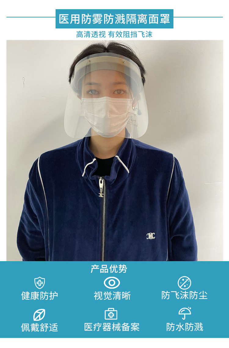 医用防飞沫油烟隔离面罩医护口腔打农药电焊面具全脸一架10片装