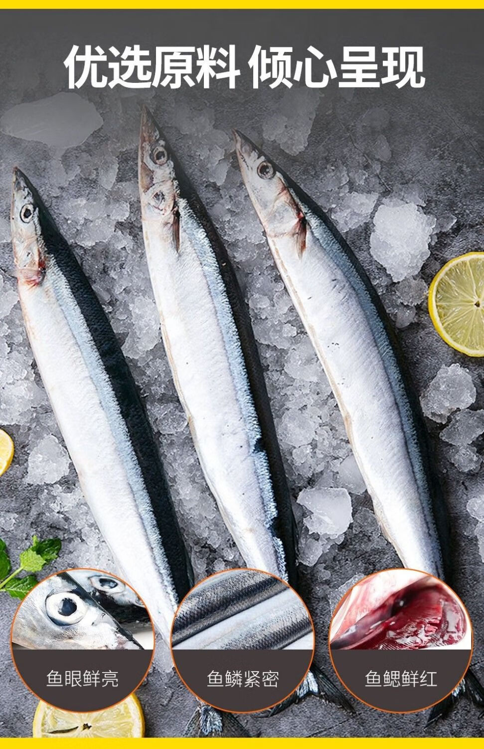 秋刀鱼深海秋刀鱼新鲜冷冻鲜活海鲜深海烧烤秋刀鱼 精选秋刀鱼/3斤
