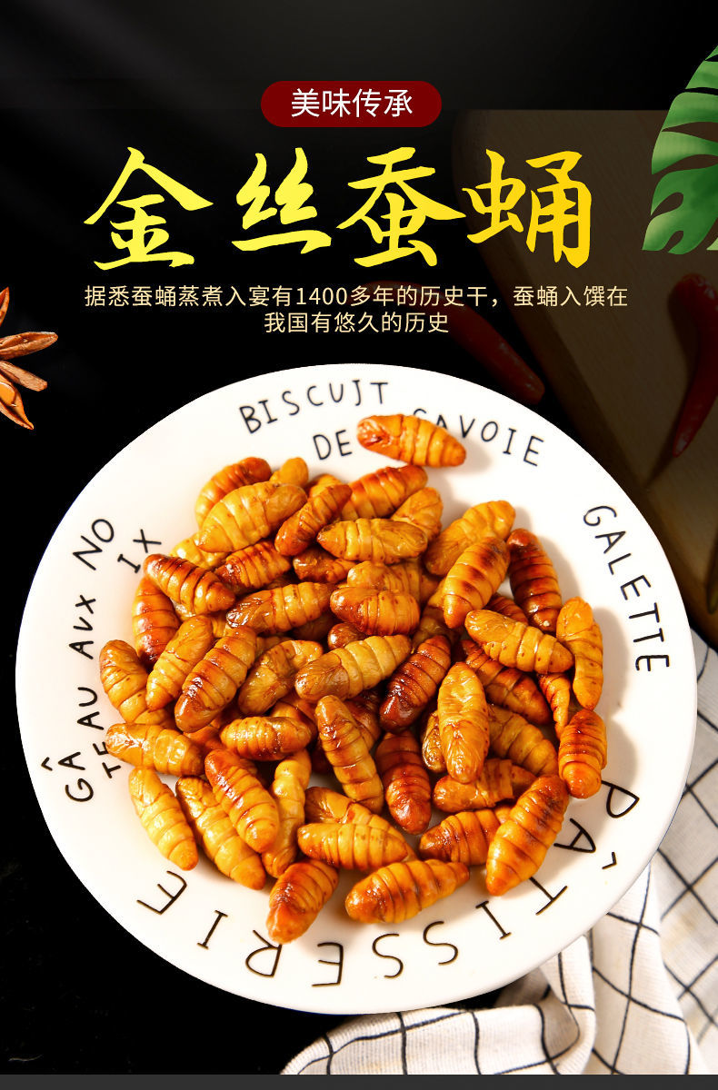 山东蚕蛹鲜活冷冻新鲜金丝蛹高蛋白茧蛹山东土特产桑蚕蛹蝉蛹 正宗