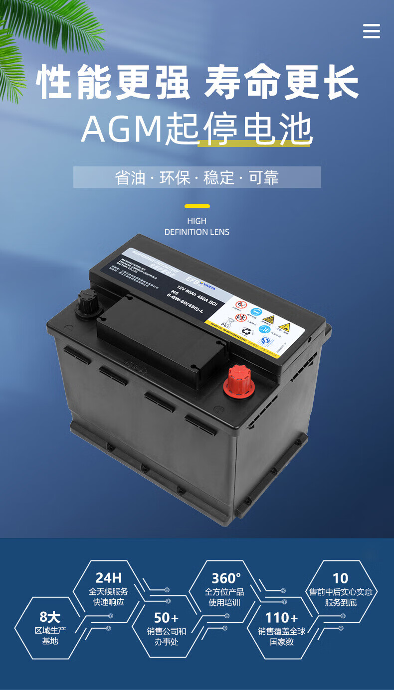本田efb60ah启停电瓶适配本田思域xrv冠道crv雅阁免维护蓄电池【图片