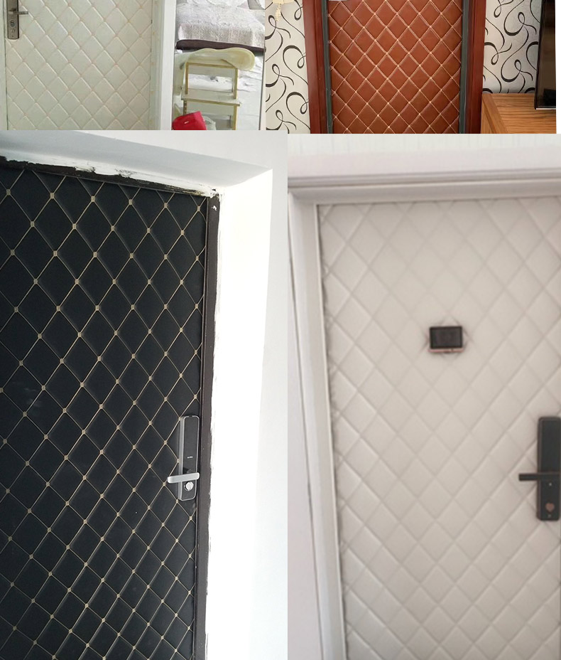 入户门隔音软包 防盗门软包材料包门皮革软包带海绵加厚入户门防风