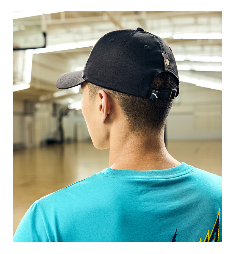 安踏(anta)运动帽男女太阳帽户外遮阳帽鸭舌帽休闲棒球帽子 基础黑-3