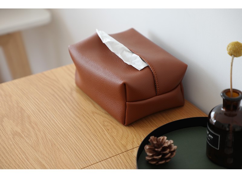 生态链家居同款品质荔枝纹皮质纸巾盒大号餐厅抽纸盒书房轻奢家用简约