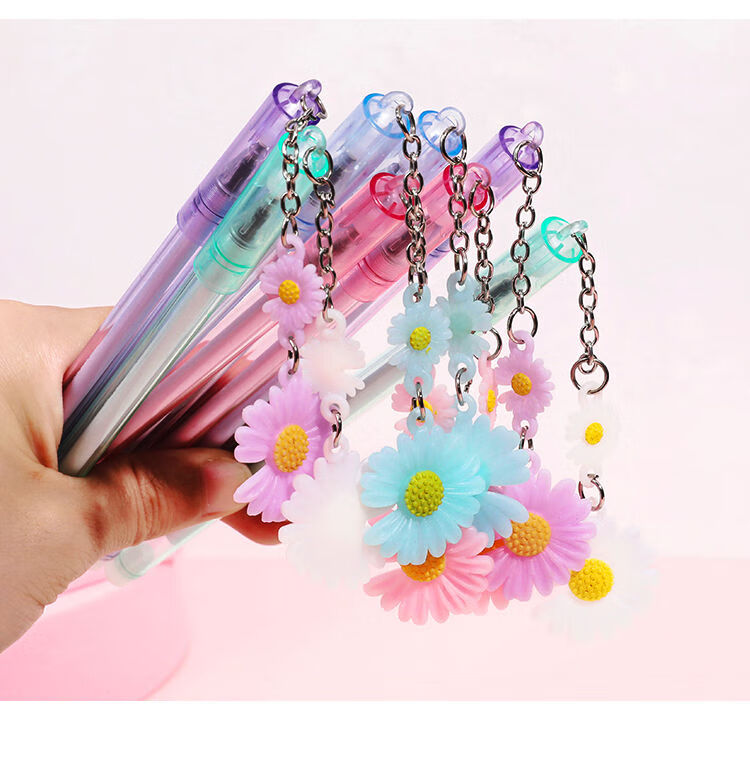 鹤彩圆珠笔女生网红吊坠笔挂件中性笔创意个性可爱少女心圆珠笔卡通