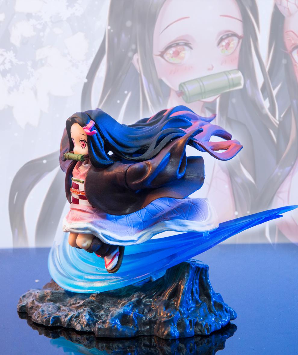 万代(bandai)鬼灭之刃系列gkq版灶门祢豆子奔跑可换脸多造型模型桌面