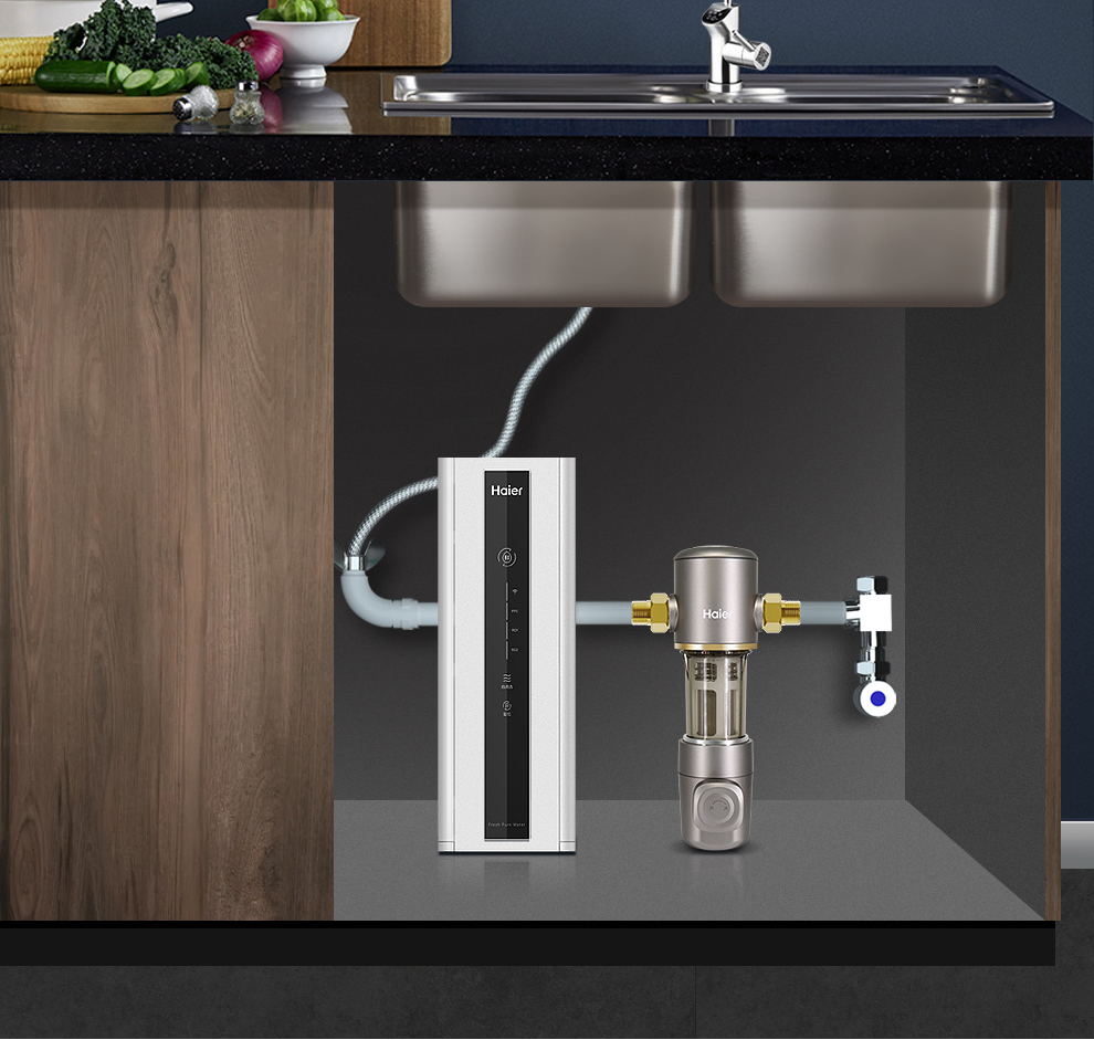 海尔泥沙过滤器全屋自来水前置过滤器反冲洗净水器家用全铜净水机hp05