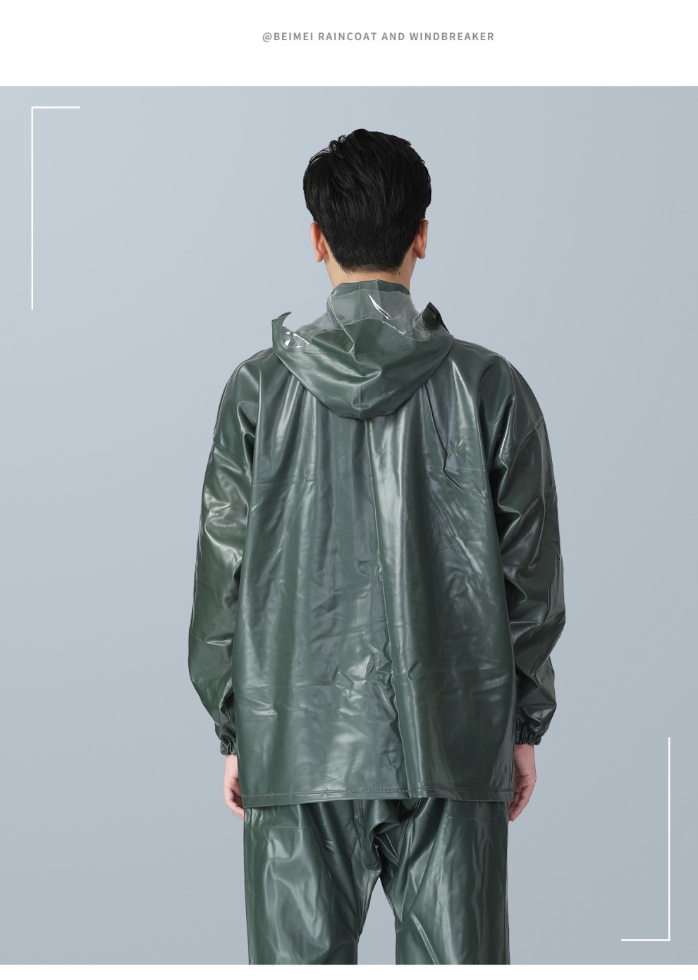 5海胶牛筋雨衣雨裤套装分体渔民出海捕鱼耐用雨衣 l码:适合身高170