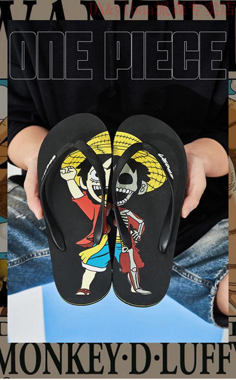 乔丹中国专卖海贼王路飞拖鞋男人字拖夏季外穿防滑男士凉拖鞋潮流休闲