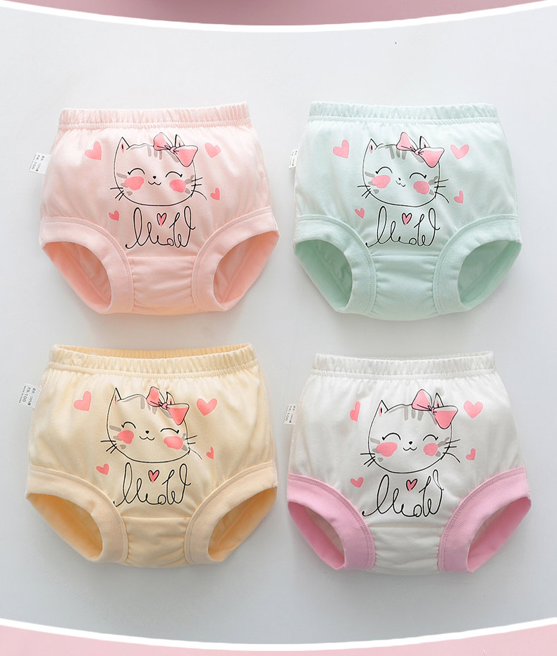 女童三角小内裤头纯棉婴儿童12岁3女宝宝4女宝6婴幼儿裤衩不夹pp4条装