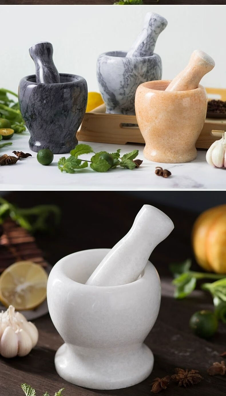 蒜器石臼家用蒜泥器大蒜蒜蓉压蒜器捣碎罐蒜臼子直款晚霞红配一个蒜锤