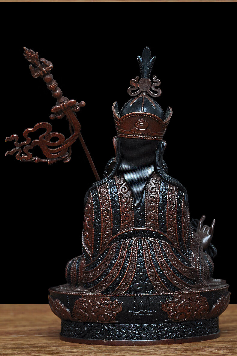 全铜莲花生大士佛像摆件居家供奉佛堂藏传佛教密宗供奉莲师像神像 莲