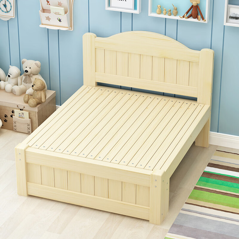 2米硬板床双人床小孩单人床木板床板 70宽原木伸缩床>现代简约床小孩