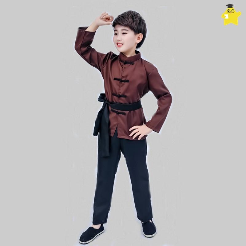 卡德迪王二小表演服 王二小表演服装农民演出服儿童话剧道具小英雄