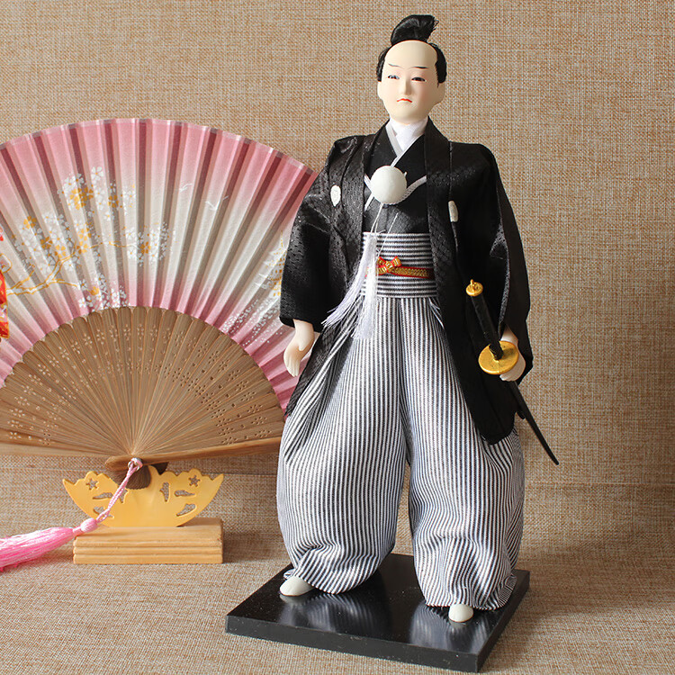日本忍者武士人偶绢人形和服娃娃日式工艺摆件家居寿司料理店装饰x12