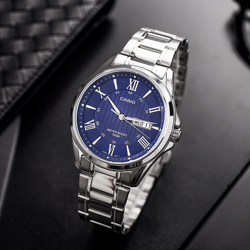 海外代购casio手表男士防水商务运动指针石英表非机械男表mtp-1384